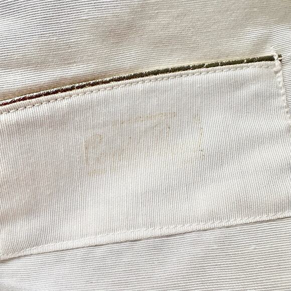 Vintage Corde Bead Bridal Snowflake Winter White Gold Clasp Top Handle Bag - Picture 12 of 13